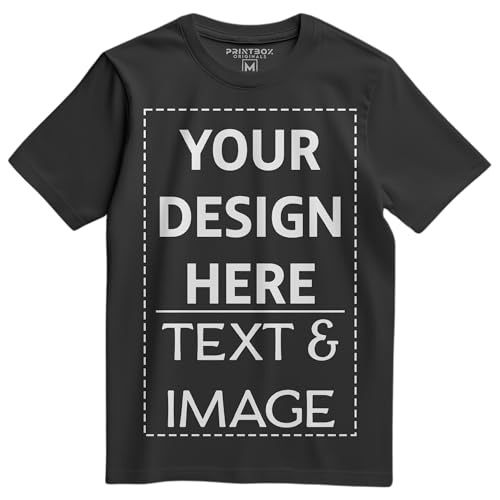 Custom Shirt for Men, Unisex Customized Shirts, Text & Image Front & Back, Top T-Shirt Birthday Graduation Vacation Business Uniform Black