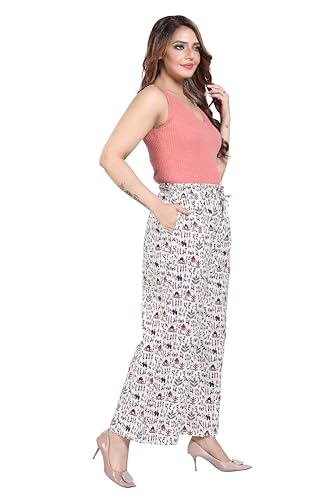Image of BENKILS Traditional 100% Cotton Print Palazzo Pants for Women - Available Size - M, L, XL, 2XL, 3XL,4XL