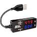 USB Meter, DROK Digital Multimeter USB 2.0, Multifunctional Electrical Tester, Capacity Voltage, Current Power Meter Detector Reader with Dual USB Ports, LED Display, 7 Modes