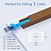 Yecaye Brown Cord Hider, One-Cord Channel Cord Cover on Wall, Cable Management Kit, Wire Covers for Cords, Cable Raceway,W0.59in H0.4in, Brown