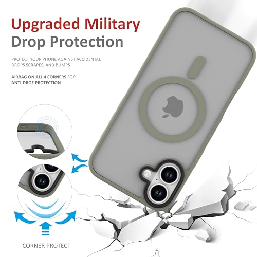 Image of for iPhone Case 16, [Anti-Yellowing Technology] [Military Grade Drop Protection] Shockproof Slim Hybrid Phone Case for iPhone 16 - Grey