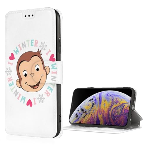Puレザー 財布型 スマホケース おさるのジョージ Iphone Se3 Iphone Se2 Iphone8 Iphone7 ケース おしゃれ かわいい 漫画 手帳型 カバー 互換性がある カード収納 軽量 薄型 耐衝撃 人気 ギフト