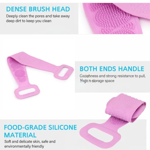 Image of ANTIL'S Silicone Body Back Scrubber, Double-Sided Exfoliating Bath Brush | Deep Cleansing & Massage Belt for Shower & Dead Skin Removal (Medium)