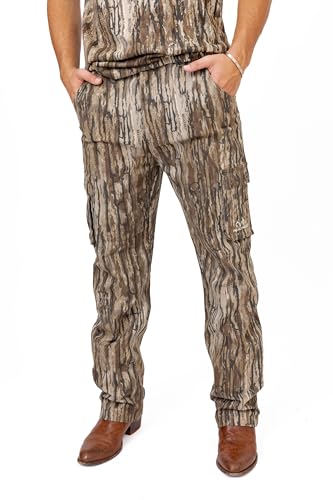 Realtree Men's Camo Hunting Pants, Mid Rise, Durable Cargo Pants with 6-Pocket, Regular Fit, Men's Outdoor Pants