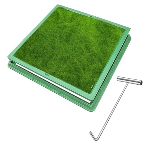 Tapas cuadradas para Tanques sépticos de 31/28/24/20/16 Pulgadas con Gancho de elevación, Tapa de alcantarilla de Resina Invisible para Sistemas de alcantarillado Exteriores/Patio/jardín (31