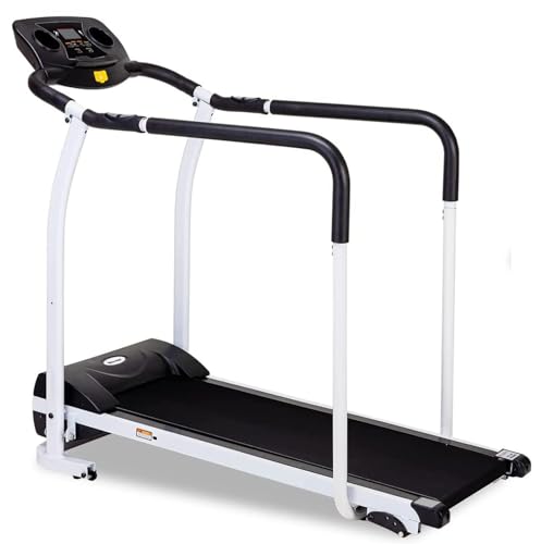 Image of Walking Pad Treadmill for SeniorFoldable Exercise Treadmill with Stable and Safe Structural DesignLarge LCD Display for ElderlyLong Handrail for Balance