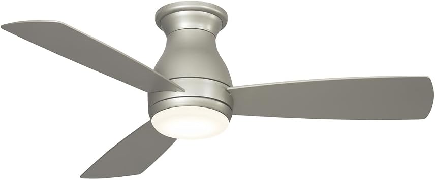 Fanimation Hugh 44 inch Indoor/Outdoor Ceiling Fan with LED Light Kit - Brushed Nickel
