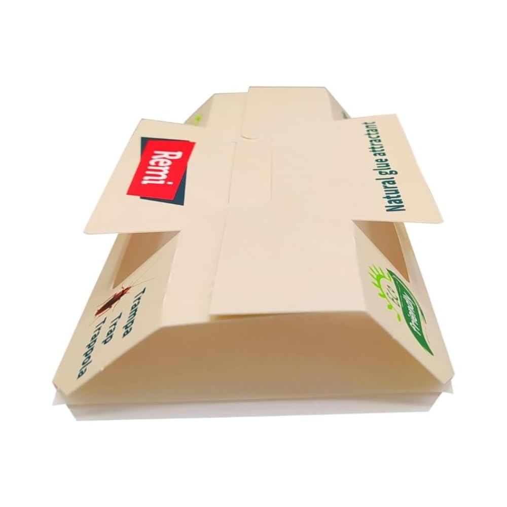 Remi Hogar Trampas para Cucarachas XL | Adhesivas con feromona Natural sin pesticidas | Totalmente ecológica para Eliminar cucarachas Profesional | Trampas Insectos Rastreros | Fácil instalación