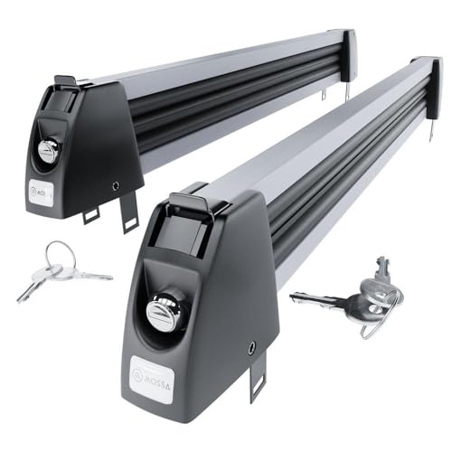 Mossa Skiträger auf dem Dachgepäckträger - Silber - für 5 Skipaare oder 4 Snowboards