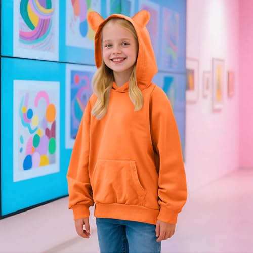Hoodies for Teen Girls Trendy 2025 Long Sleeve Causal Pullover Tops Cute Hooded Sweatshirt Tween Girl Clothes 4-14T2