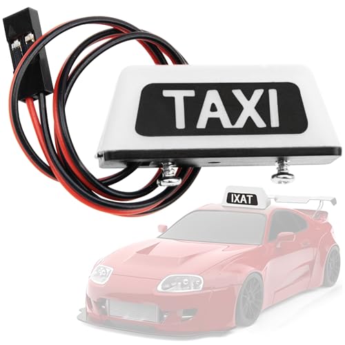 ShareGoo Simulation RC Toy Car Taxi Lights LED Lamp Roof Light Decorations Compatible with Tamiya XV01 TT01 Kyosho FAZER MK2 PTG HSP RGT 1/10 1/8 RC On Road Racing Cars (White)