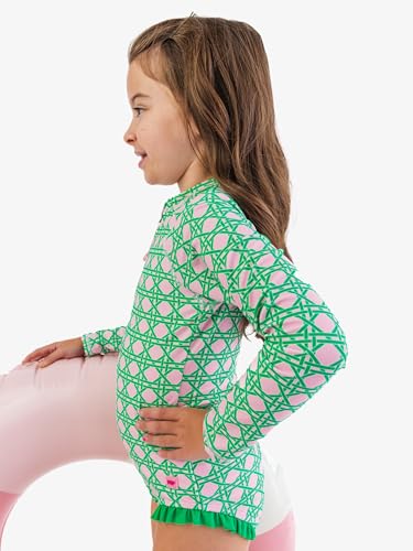 Image of RuffleButts Girls One Piece Rash Guard Baby Swimsuit UPF 50+ Sun Protection