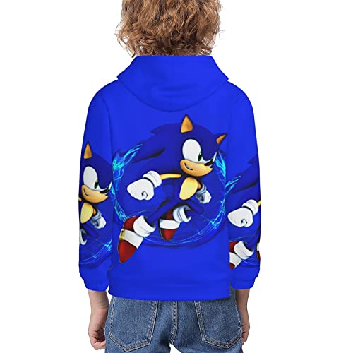 Classic Cartoon Anime Hoodie Full Zip Fleece Warm Lightweight Hoodie Youth Long Sleeve Child Sweatshirts Blue #TOP1