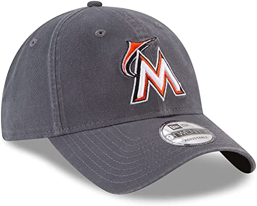 New Era Women Marlins Graphite Core Classic 9Twenty Adjustable Hat Cap 115915853