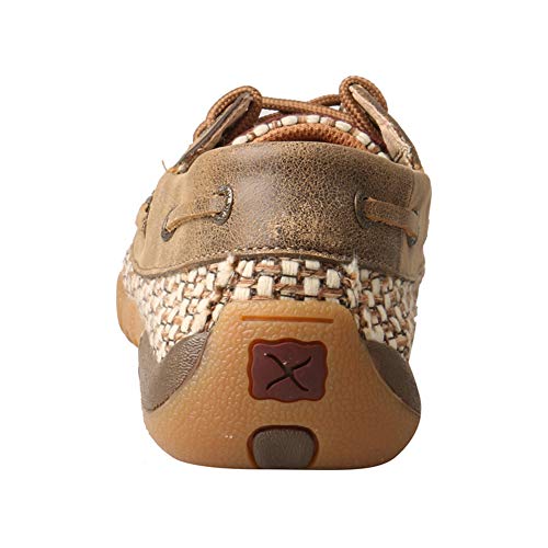 Image of Twisted X Women's Boat Shoe Canvas Driving Moccasins, Bomber /Ivory, 6.5 Medium