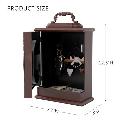 Vintage Mantel Clock with Hidden Safe, Antique Brown Style - Image 2
