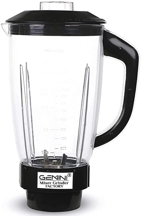 Gemini Heavy Juicer Jar for Mixer Grinder Juicer Jar ABS Plastic Transparent (1500ML), Black MGF50, Black Pack of 1