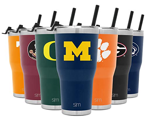 Simple Modern Officially Licensed Collegiate Michigan Wolverines Tumbler with Straw and Flip Lid  University of Michigan