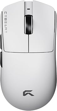 Cybeart | Artemis 52g Ultra-Light Wireless Gaming Mouse | Dual 300mA HyperswapTM Battery | 24,000 DPI | 1K Polling Rate | 80M Kailh Switches | Tri Mode White