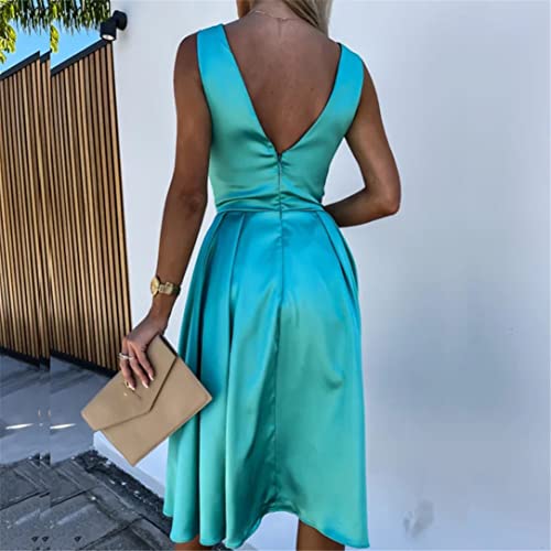 Robe longue rose sans manches dos nu pour soirée chic d'été - 2