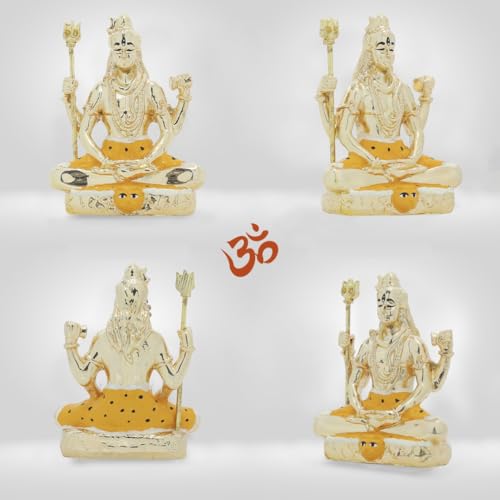 Image of Neodrift Lord Shiva Idol for Car Dashboard (Real 24kt & 999 Silver Plated, Dual-Tone Gold & Silver) (Model ND14) - Enhance Your Drive