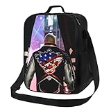 JUYKJM 3D Printed Wrestling Character Lunch Bag Wrestler Lunch Box for Work Travel Sport Beach Picnic Reusable Portable Lunch Box Tote With Adjustable Shoulder