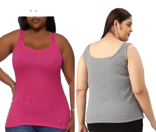 Women's Plus Size Camisole Tank Top Cotton Blend Inner Vest Sleeveless Spaghetti Sports Top Comfortable Daily-picture-27