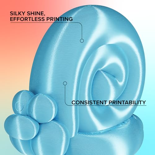 Image of Polymaker Panchroma Silk PLA Filament 1.75mm 1kg, Shiny Light Blue, New and Improved Formula, Better Strength, Printing Speed and Clog-Free. Works in Most FDM and Multicolor 3D Printers.