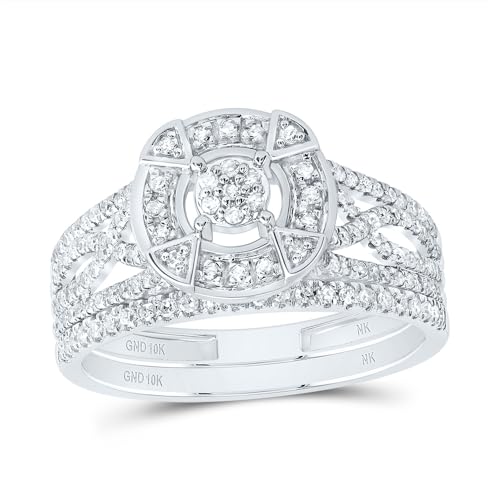 SB Jewelers 10Kt White Gold 1/2 CTW Natural Diamond Fashion Round Bridal Set
