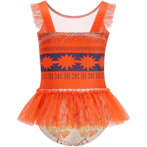 Image of Girls One Piece Swimsuit Colorful Mermaid Bathing Suits Cute Kids Princess Beach Swimwear 2-10 Years