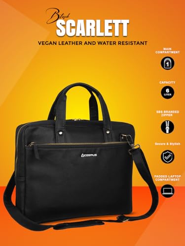 Image of COSMUS Scarlett PU Leather Sleek Laptop Bag fits up to 15.6 inches Laptop Messenger Office Bag for Men