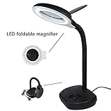 [Objetivo] 5X-10XLED lupa, 5x gran lupa proporciona la mejor magnificación, la forma más natural de la lectura del texto, y la lente auxiliar 10x puede proporcionar imágenes claras, la observación más clara y detallada ..