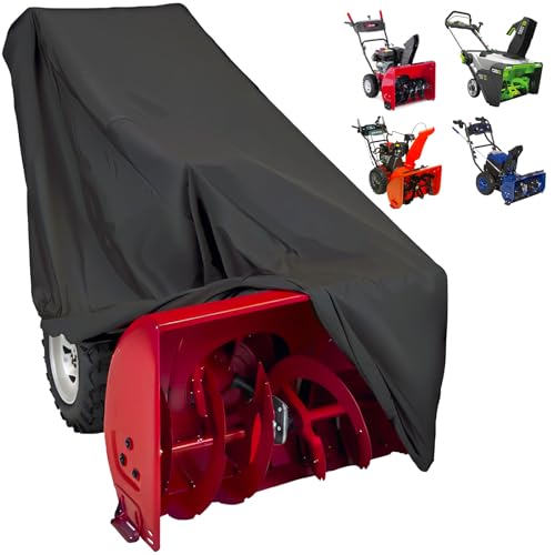 Zen Shi Fu Snow Blower Cover - Waterproof Heavy Duty Windproof Outdoor Covers Universal Fit for Toro Honda Ryobi Ariens Troy Bilt Snow Joe (Black 600D)