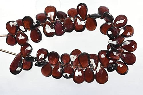 Grenat rouge naturel perles briolettes poire 7x10-8x15mm fil 6''