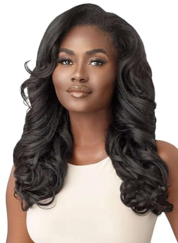 Outre Synthetic Quick Weave Half Wig - NEESHA H304 (Color:1B Off Black)
