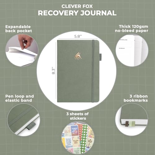 Clever Fox Addiction Recovery Journal – Carnet d'exercices de sobriété guidé pour l'alcool, les drogues, les jeux, l'alimentation et d'autres dépendances – Planificateur quotidien pour soutenir les – vue 2