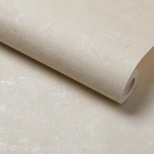 Tarwanear Beige Industrial Textured Concrete Effect Wallpaper Retro Stone Textures Wallpapers Shabby Chic Matte Wall Paper Roll for Living Spaces & Feature Walls