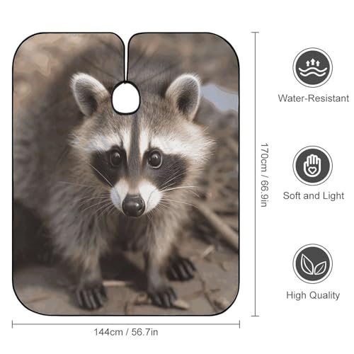 Capa de Barbero Cub Raccoon 66.9 x 56.7 pulgadas miniatura 2