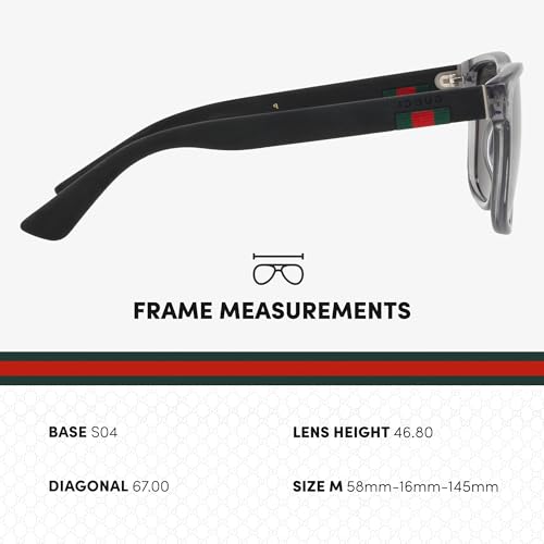 Image of Gucci GG0010S Web Stripe Lettering Logo Sqaure Shape Sunglasses with Luxury Eyewear Kit