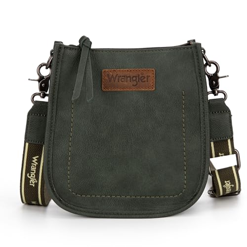 Image of Wrangler Small Crossbody Bag for Women, Mini Shoulder Purse with Adjustable Strap, Vegan Leather Phone Purse