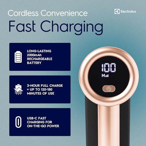 Electrolux Rechargeable Fabric Shaver | 3-Speed Lint Remover for Clothes & Furniture | Eliminates Fuzz & Pilling | Electric Lint Shaver with LED Display & Type-C Fast Charging Port - Black - Image 6