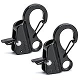 Xxamz 2 Pack Black Stainless Steel Adjustable Line Length Sliding Rope Hook Boat Yacht Quick Release Clip Boat Bumper for Boat Docking