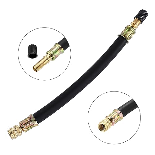 Image of X AUTOHAUX 4pcs Tire Valve Extension Stem Adaptor Tool Flexible Dual Valve Stem Extender Pipes 18cm / 7.1 inch for Car Truck Bike Trailer RV Portable Air Compressor