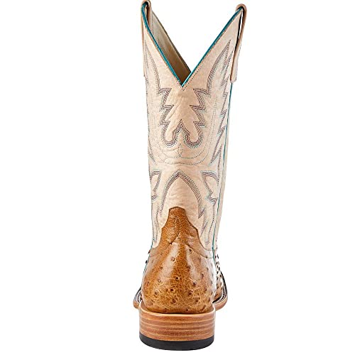Macie Bean Women's Top Hand Antique Saddle Full Quill Ostrich Cowgirl Boot Brown 9.5 B4