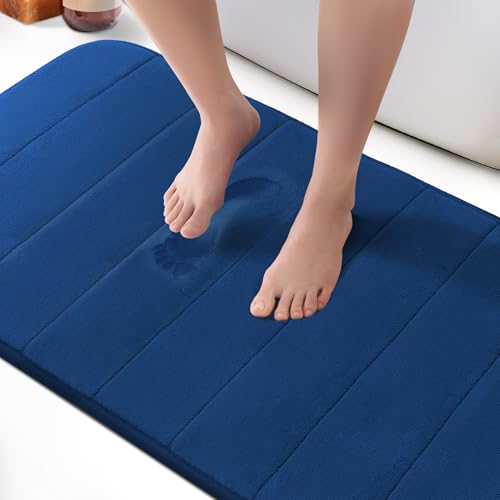 KEPLIN Memory Foam Bath Mat (Navy - 60 x 90cm), Ultra-Soft, 