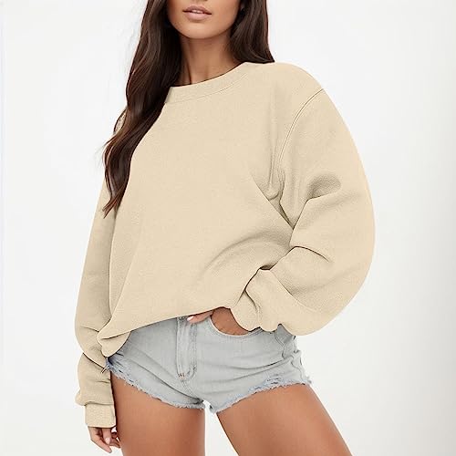 XINGJIAARTS Oversized Sweatshirts For Women Crewneck No Hood Long Sleeve Pullover Loose Fit Cute Y2K Fall Tops Trendy Outfits - image 2