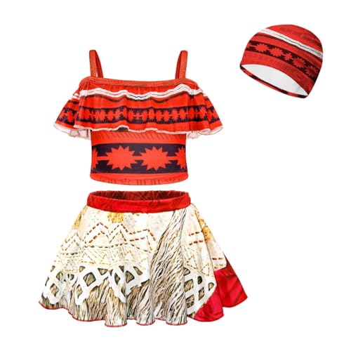 Image of Girls Princess Swimsuit Adventure Outfit with Swim Cap, 3-10 Years