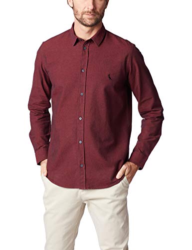 CAMISA BÁSICA PF ML Oxford Black Reserva, Masculino, Bordeaux, M