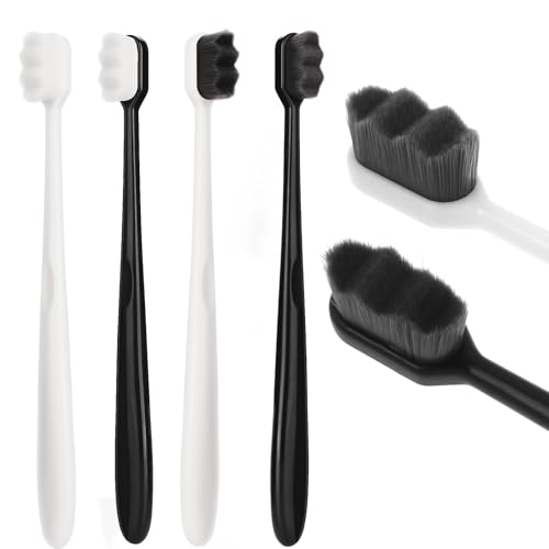 QFGasre 4pcs Soft Bristle Toothbrush Toothbrush for Sensitive Gums Micro Nanos Toothbrushs Soft Bristles for Sensitive Teeth Manual Toothbrushes for Adults Women Men Braces Oral Recession