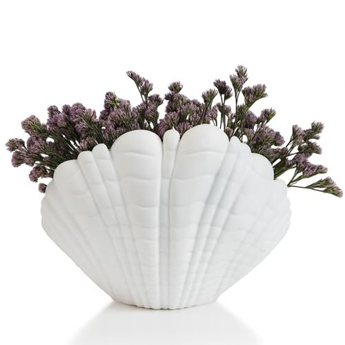 Print Level 3D Shell-Inspired Sea Shell Vase, 6.8 Inch